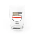 Mikazuki Designのかわいい　ラーメンロゴ　オリジナルグッズ Water Glass :front