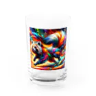 Friendly Faunaの躍動するたぬき Water Glass :front