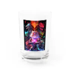 シロクマペンギンのドラゴンファイターガールwith竜の変身ヒーロー Water Glass :front