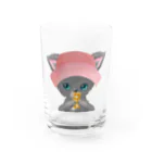 kumartshopの「帽子にゃんこ」クリア Water Glass :front