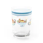 のり塩の喫茶店のグラス（ブルー） Water Glass :front