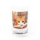 星パンダショップのほんよみかんねこ Water Glass :front