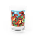 jj2424のティラノサウルス5 Water Glass :front