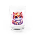 もふもふアニマルズのふわふわ大目な可愛い猫 Water Glass :front