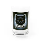 same_sharkのアングリー黒猫シリーズ Water Glass :front