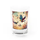 にくまるショップの賑鳥 Water Glass :front