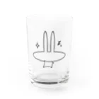 ピンクうさぎと。のクールなピンクうさぎ 線画ver. Water Glass :front