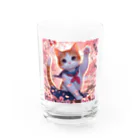 ParadigmStar　パラダイムスターの桜咲く華の学生猫 hana Water Glass :front