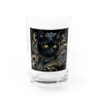 blacktomatoのオシャレな黒猫 Water Glass :front