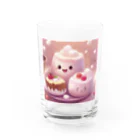 amxafukのふわふわマシュマロかわいいプリン Water Glass :front