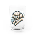 Tokyo_Doodleのもふもふアプリコット　トイプードル　みずあそび Water Glass :front