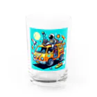 お茶目なドット絵のドッド絵乗り物 Water Glass :front