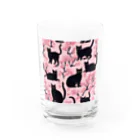 春夏秋冬。の黒猫と桜 Water Glass :front