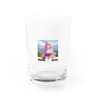 ゆう(AIイラスト)の旅行で記念写真 Water Glass :front