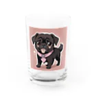 pug 89の黒パグ Water Glass :front