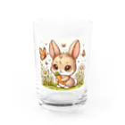 激カワポテぐっずの茶色の乙女ウサちゃん♡ Water Glass :front