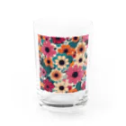 NATSUMAKITSUNEの北欧風　花柄　マリメッコ風 Water Glass :front