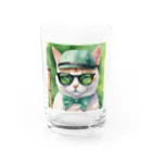 ryusky_333のサングラスをかけた猫がゴルフに集中！ Water Glass :front