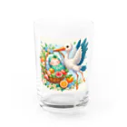 Kai🐚の幸せを呼ぶコウノトリ2/Stork of Happiness2 Water Glass :front