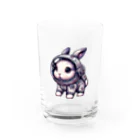 うさぎの足跡🐾のさぁ宇宙へ　うさぴ Water Glass :front