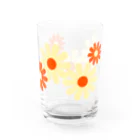 kazeou（風王）のレトロ風花(8枚)黄・オレンジ Water Glass :front