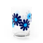 kazeou（風王）のレトロ風花(8枚)青・水色 Water Glass :front