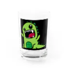 hidepandaのガチャピン風の恐竜 Water Glass :front