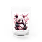 waterpandaのパンダと桜 Water Glass :front