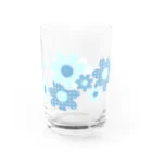 kazeou（風王）のレトロ風花(ドット)B透過 Water Glass :front