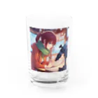 aoicanonの雪の結晶を研究する女性 Water Glass :front