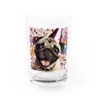 me-me shopのハッピーパグ Water Glass :front