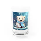 りんりんの可愛いシロクマちゃんショップ　かわいいよ！のしろくまちゃん Water Glass :front