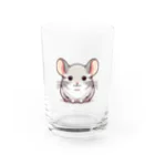 もふっとチンチラ🐭のチンチラ（シナモン） Water Glass :front