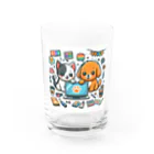 Iyashi_Nowの猫と犬のコラボ Water Glass :front