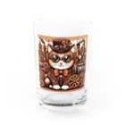 kickchopmanのスチームパンクなゴーグル猫ちゃん Water Glass :front