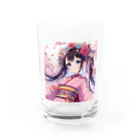 推しの美少女とアイドルの桜の和服美少女 グラス前面
