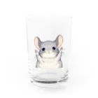 もふっとチンチラ🐭のばんざいチンチラ Water Glass :front