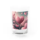 ねこねこねこんのピンクハート Water Glass :front