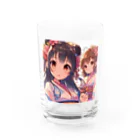 推しの美少女とアイドルの和服が似合う美人姉妹 Water Glass :front