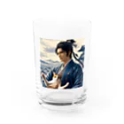 猫好き Japanの猫好きな武士 Water Glass :front