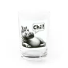 momoRockのデッサンタッチ カバ(Chil) Water Glass :front