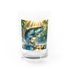 creatoonのアロワナのジャンプ Water Glass :front