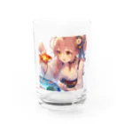 推しの美少女とアイドルの金魚と浴衣姿の女の子 Water Glass :front