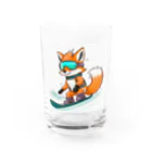 まるアニマル　のスノーボード　キツネ Water Glass :front