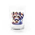 コウヘイのにゃんコーヒー タヌキ猫 Water Glass :front