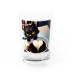 黒猫と珈琲のバレンタインに黒猫のチョコレートボムはいかが？ Water Glass :front