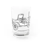 ファンシーTシャツ屋のJeep イラスト ライン画 Water Glass :front