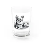 サボのドッグショップのチワポメ Water Glass :front