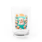 りんりんの可愛いシロクマちゃんショップ　かわいいよ！の水遊びをしている白熊 Water Glass :front