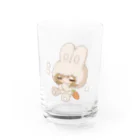 🎗💐みぃの公式グッズ屋さんのふわふわ うさぎ🐰みぃみちゃんグッズ Water Glass :front